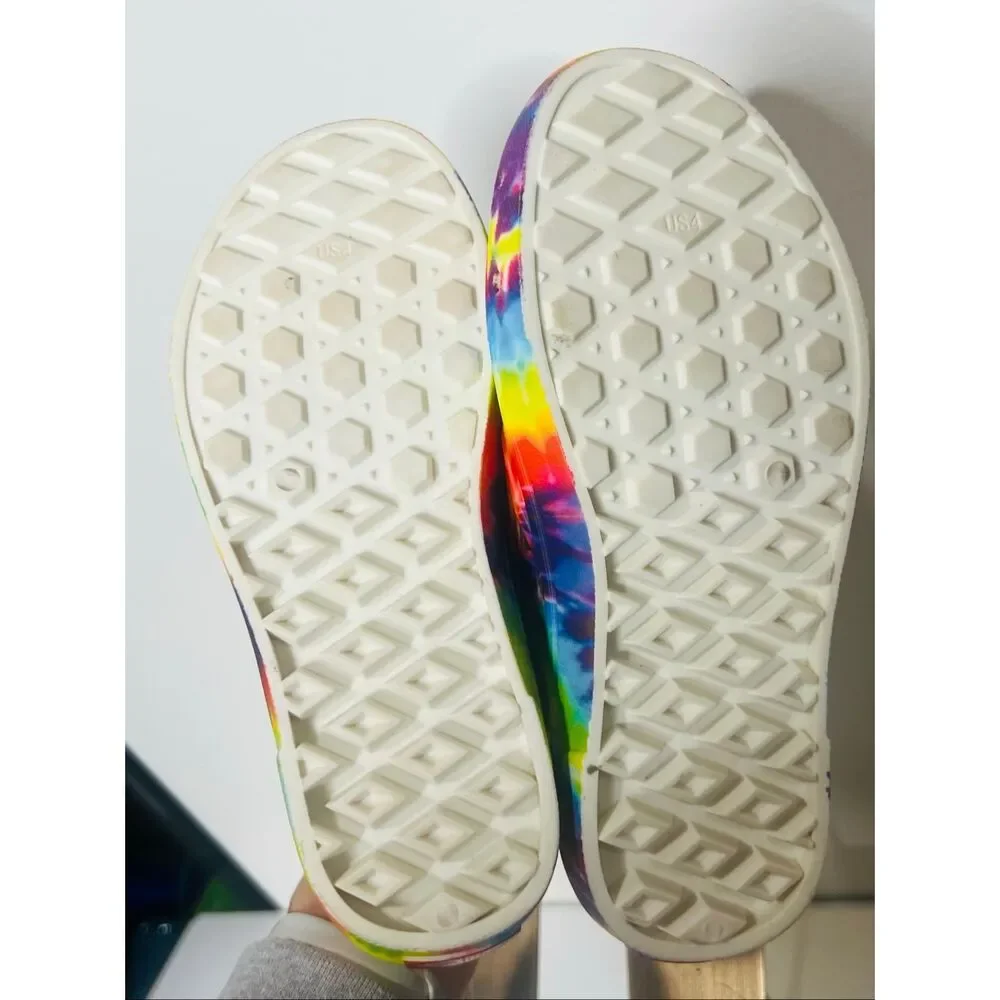 Vans Slip-On TRK Shoes Rainbow Tie-Dye Rinseable Water Shoes Sz 4 US Big Kid